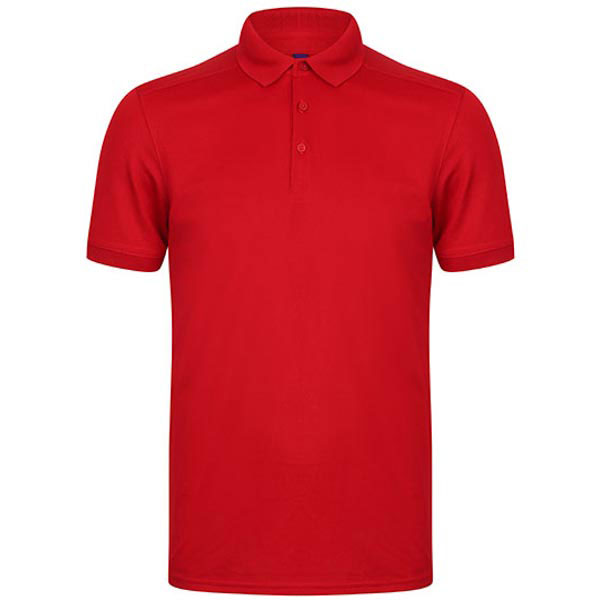 Henbury Men`s Stretch Polo Shirt + Wicking Finish W460