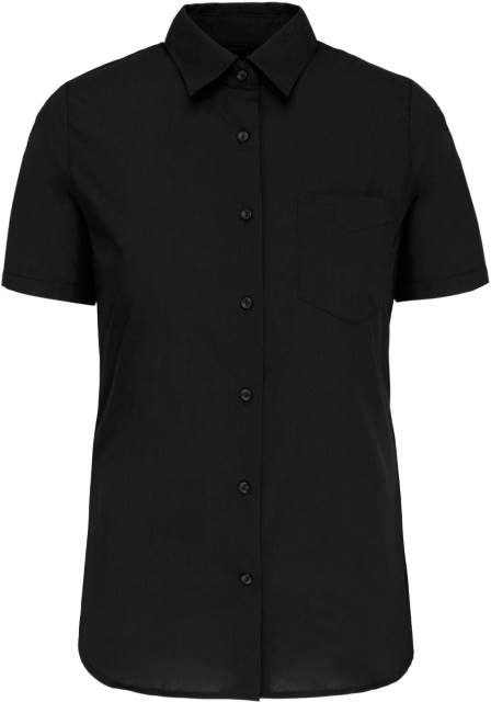 KARIBAN Damen Bluse kurzarm Popeline K548