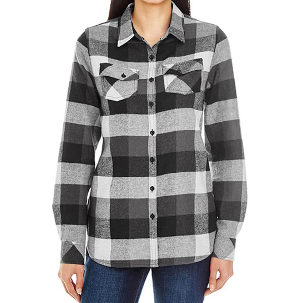Burnside Women`s Woven Plaid Flannel Shirt BU5210