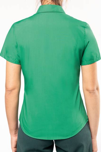 KARIBAN Damen Bluse kurzarm Popeline K548