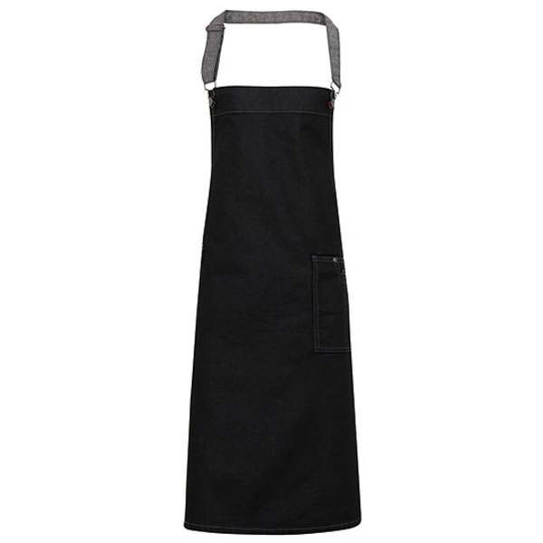 Premier Workwear District Waxed Look Denim Bib Apron PW134