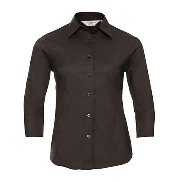 Russell Collection Ladies` 3/4 Sleeve Fitted Stretch Shirt Z946F