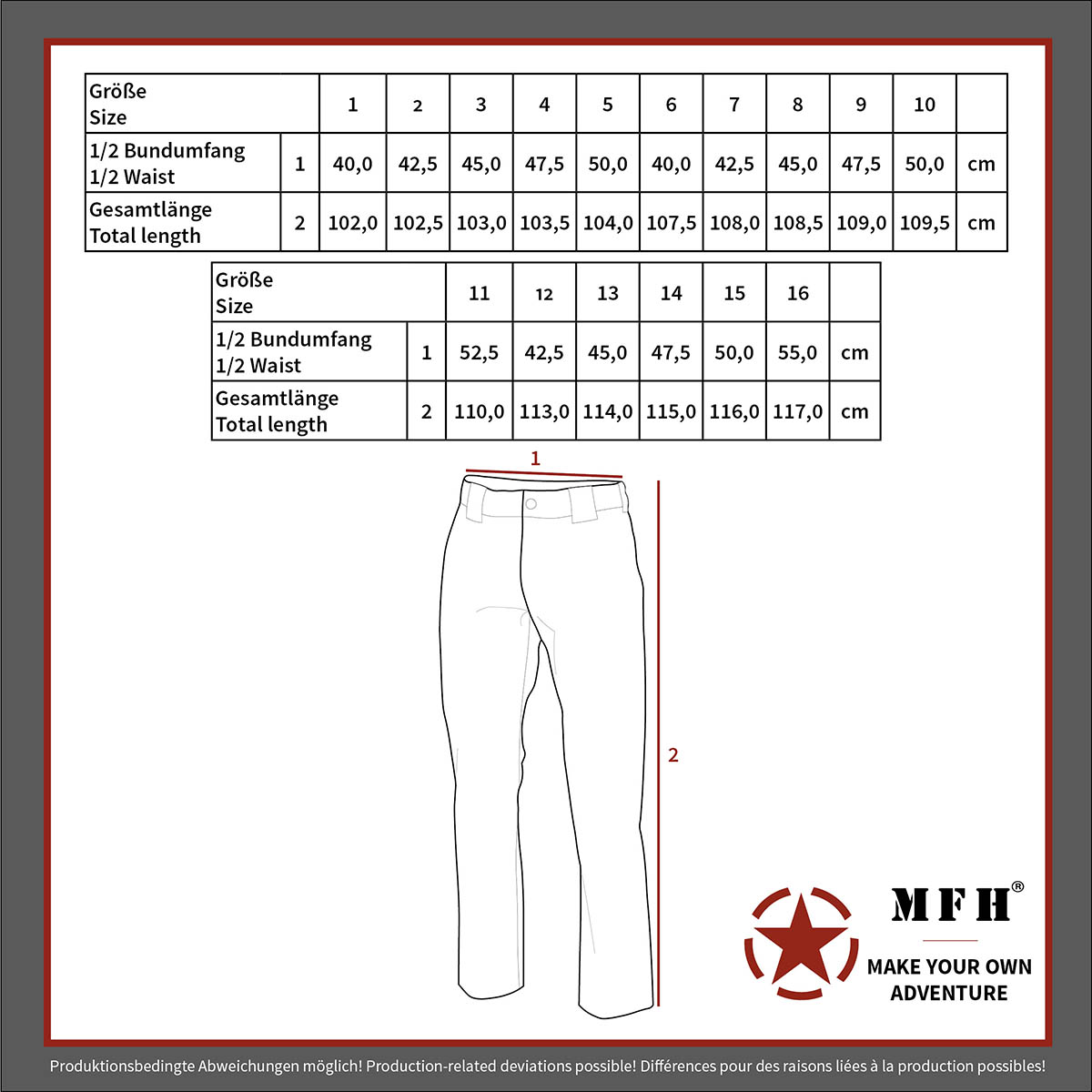 MFH BW Feldhose 01113A