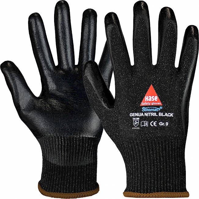 HASE Schnittschutz Handschuhe GENUA NITRIL BLACK