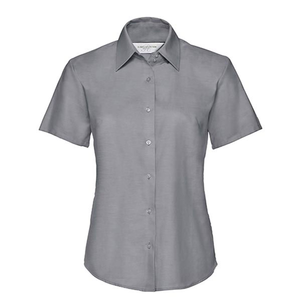 Russell Collection Ladies` Short Sleeve Classic Oxford Shirt Z933F