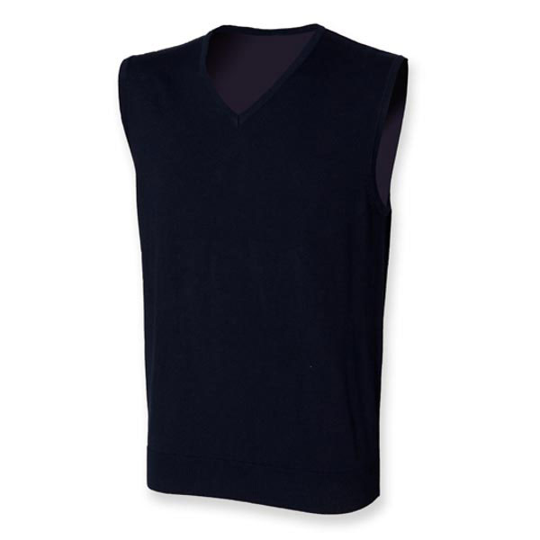 Henbury Men`s Lightweight Sleeveless V-Neck Jumper W724