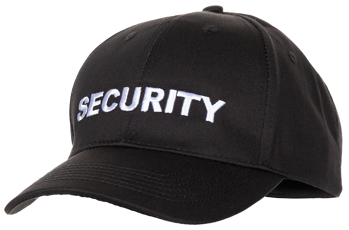 MFH US Cap, schwarz, bestickt, "Security", 10280A