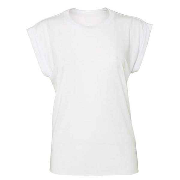 Bella Women`s Flowy Muscle Tee with Rolled Cuff BL8804