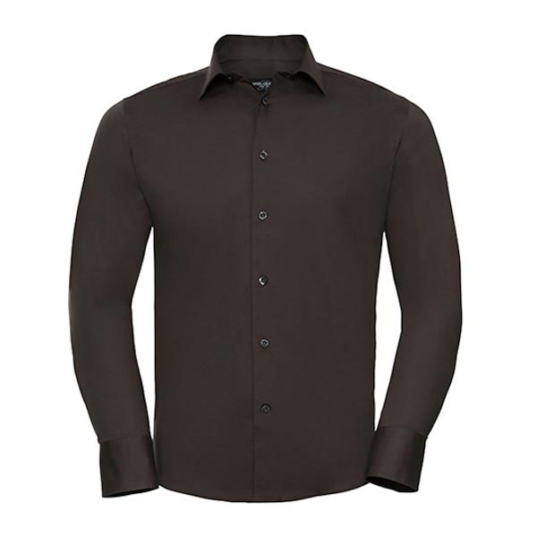 Russell Collection Men`s Long Sleeve Fitted Stretch Shirt Z946
