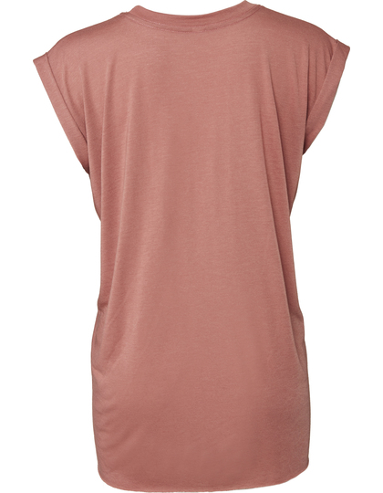 Bella Women`s Flowy Muscle Tee with Rolled Cuff BL8804
