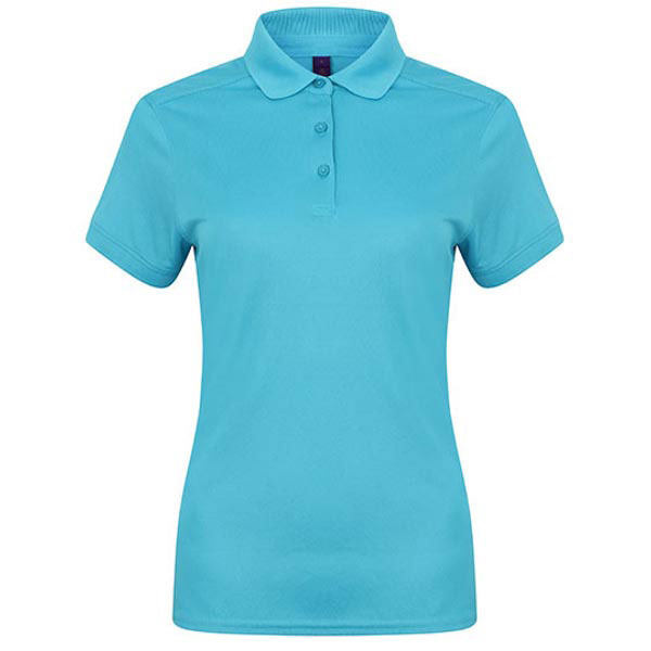 Henbury Ladies` Stretch Polo Shirt + Wicking Finish W461