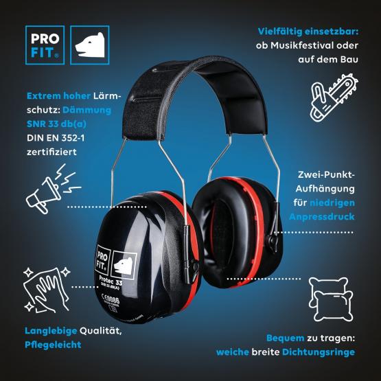 Pro-Fit® Protect 33 Kapselgehörschutz 33 dB 187