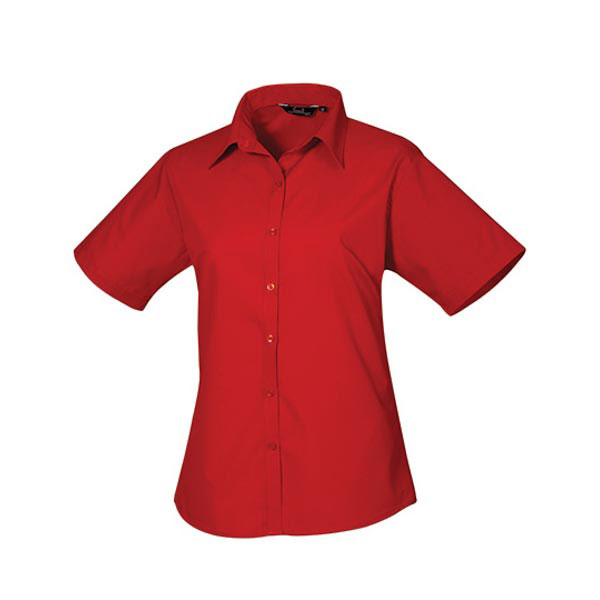 Premier Workwear Ladies` Poplin Short Sleeve Blouse PW302