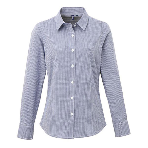 Premier Workwear Ladies` Microcheck Long Sleeve Shirt PW320
