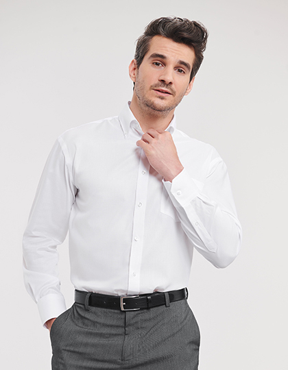 Russell Collection Men`s Long Sleeve Classic Ultimate Non-Iron Shirt Z956