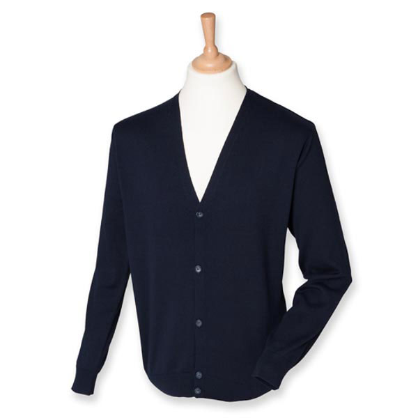 Henbury Männer Stickjacke Knöpfe W722