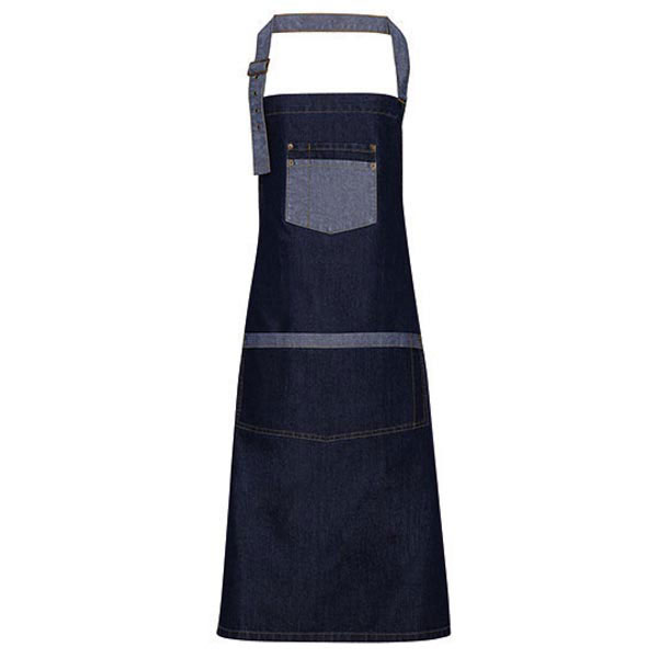 Premier Workwear Domain Contrast Denim Bib Apron PW127