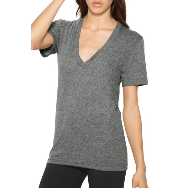 American Apparel Unisex Tri-Blend Shortsleeve Deep V-Neck T-Shirt AM456