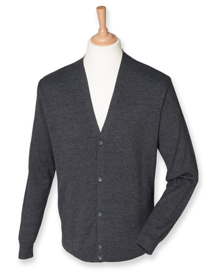 Henbury Männer Stickjacke Knöpfe W722